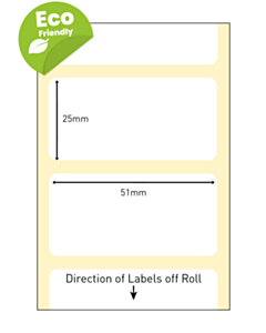 51x25mm Compostable Direct Thermal Labels