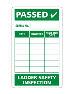 Ladder Safety Inspection Label 50x80mm