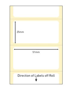 51x25mm Direct Thermal Paper Labels Permanent