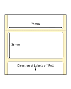 76x36mm Direct Thermal Paper Labels Permanent