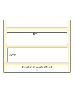 102x25mm Direct Thermal Paper Labels Permanent