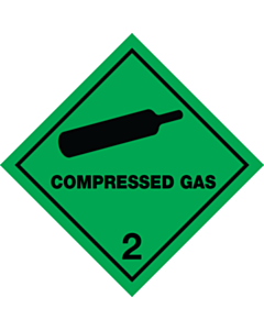 Compressed Gas 2 Placard Labels 250x250mm