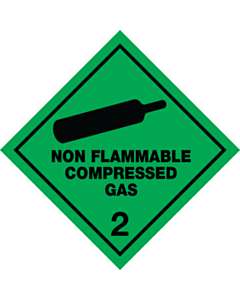 Non Flammable Compressed Gas 2 Placard Labels 250x250mm
