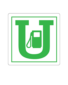Unleaded Petrol Labels 75x75mm
