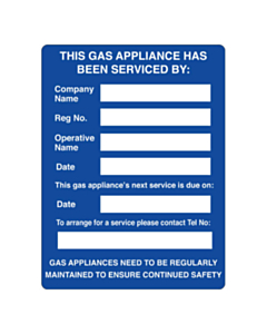 Boiler Service Stickers 75x100mm