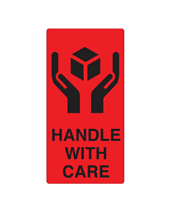Handle With Care Labels 75x150mm