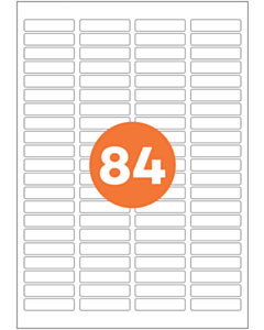 A4 Label Sheets 84 Labels Per Sheet 46x11mm White Permanent