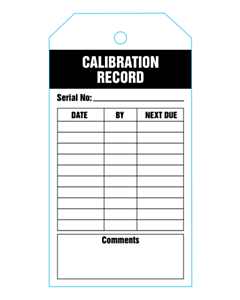Calibration Record Tags 134x67mm