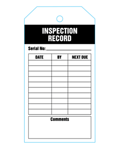 Inspection Record Tags 134x67mm