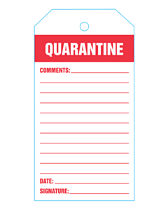 Quarantine Record Tags 134x67mm