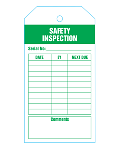 Safety Inspection Tags 134x67mm
