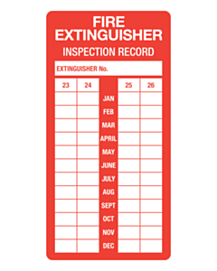 Fire Extinguisher Inspection Labels 50x100mm