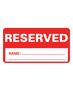 Reserved Labels 63x33mm Removable