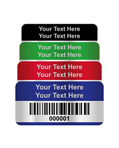 Silver Void Asset Labels Barcode 40x20mm