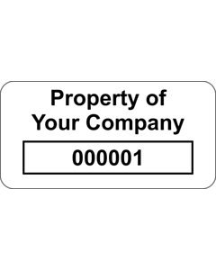 Black Budget Personalised Asset Labels 40x20mm