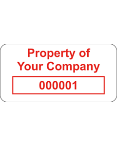 Red Budget Personalised Asset Labels 40x20mm