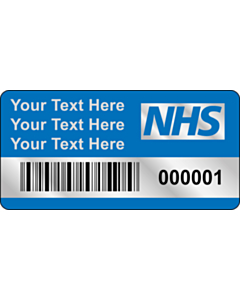 Personalised NHS Void Polyester Asset Labels 50x25mm