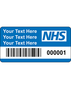 Personalised NHS Polyester Asset Labels 50x25mm