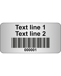 Code 39 Barcode Labels Silver Polyester 40x20mm