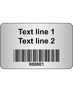Code 128 Barcode Labels Silver Polyester 40x25mm