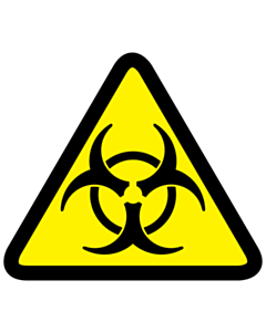 Biological Hazard Warning Labels 100x100mm
