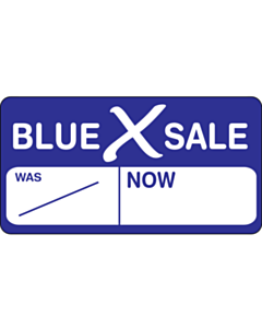 Blue X Sale Stickers 63x33mm