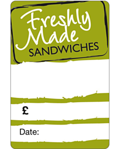 Green Sandwich Labels 50x73mm