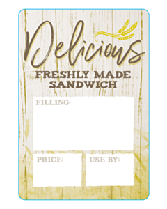 Delicious Freshly Made Sandwich Labels 50x73mm