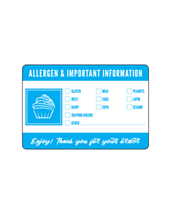 Bakers Allergen Stickers Blue 76x51mm