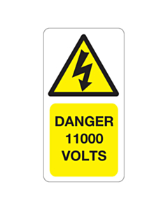 11000 Volts Labels 33x63mm