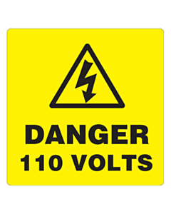 Danger 110 Volts Labels 100x100mm