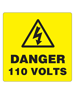 Danger 110 Volts Labels 50x50mm