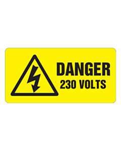 Danger 230 Volts Labels 100x50mm