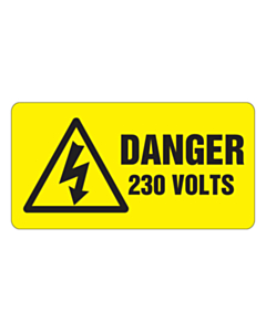 Danger 230 Volts Labels 63x33mm