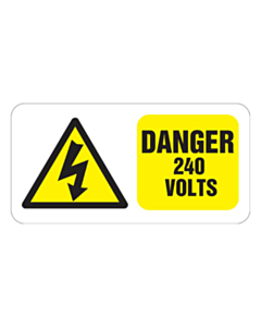 Danger 240 Volts Stickers 100x50mm