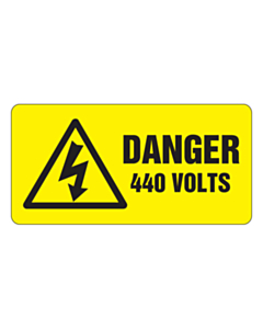 Danger 440 Volts Labels 50x25mm