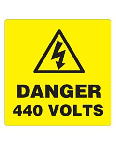 Danger 440 Volts Labels 100x100mm