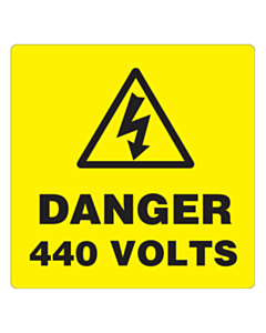 Danger 440 Volts Labels 50x50mm