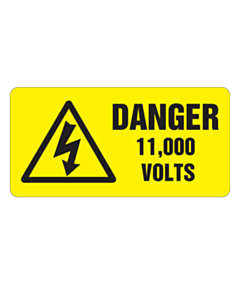 Danger 11000 Volts Labels 100x50mm