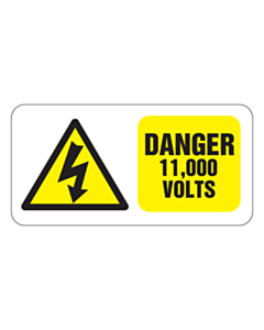 Danger 11000 Volts Labels 50x25mm