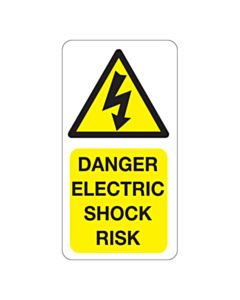 Danger Electric Shock Risk Labels 33x63mm