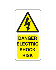 Danger Electric Shock Risk Labels 25x50mm