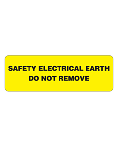 Safety Electrical Earth Do Not Remove Labels 75x25mm