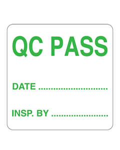 Quality Control Pass Labels 50x50mm