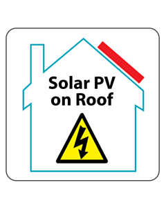 Solar PV on Roof Labels 100x100mm