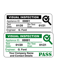 Personalised Visual Inspection Labels 50x25mm
