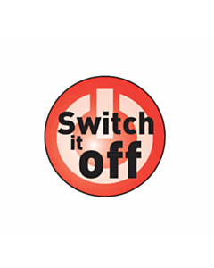 Switch it Off Stickers 20mm
