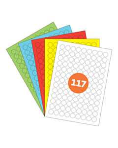 A4 Label Sheets 117 Labels Per Sheet 19mm Diameter