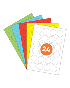 A4 Label Sheets 24 Labels Per Sheet 40mm Diameter