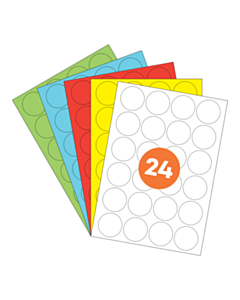 A4 Label Sheets 24 Labels Per Sheet 45mm Diameter